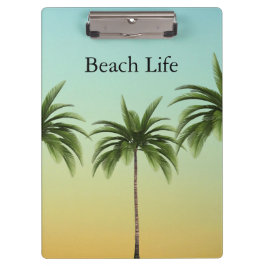 Palmbomen in een straat, strandleven klembord