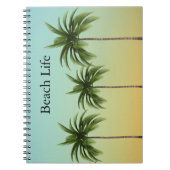 Palmbomen in een straat, strandleven notitieboek (Voorkant)