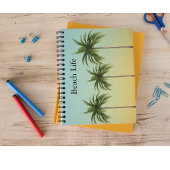 Palmbomen in een straat, strandleven notitieboek
