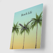 Palmbomen in een straat, strandleven vierkante klok (Hoek)