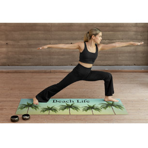 Palmbomen in een straat, strandleven yogamat