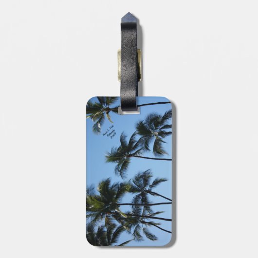 Palmbomen in het Bagagelabel Blue Sky (Achterkant verticaal)