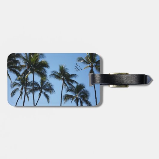 Palmbomen in het Bagagelabel Blue Sky (Achterkant horizontaal)
