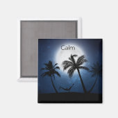 Palmbomen in het maanlicht magneet (Voorkant / Achterkant)