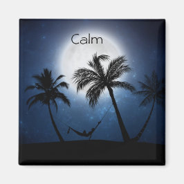 Palmbomen in het maanlicht magneet