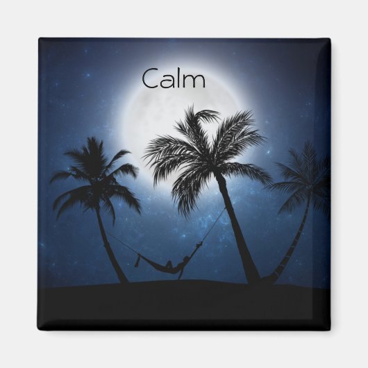 Palmbomen in het maanlicht magneet (Voorkant)