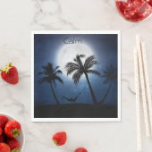 Palmbomen in het maanlicht servet (Insitu)