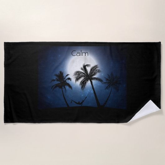 Palmbomen in het maanlicht strandlaken (Voorkant)
