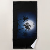 Palmbomen in het maanlicht strandlaken (Voorkant)