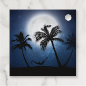 Palmbomen in het moonlicht bedankjes labels (Achterkant)