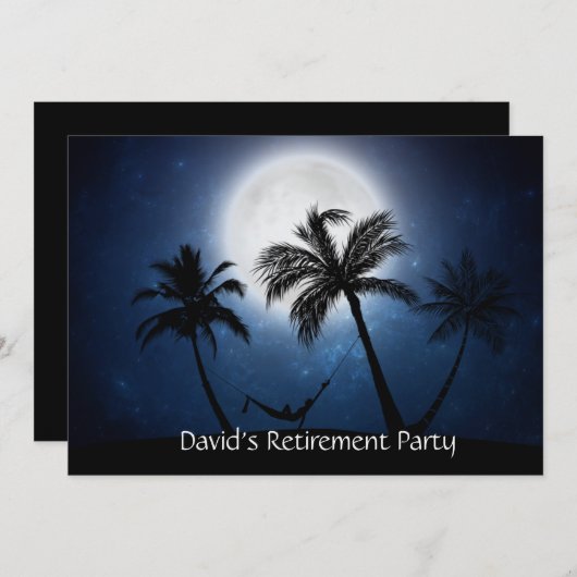 Palmbomen in het moonlicht kaart (Voorkant / Achterkant)