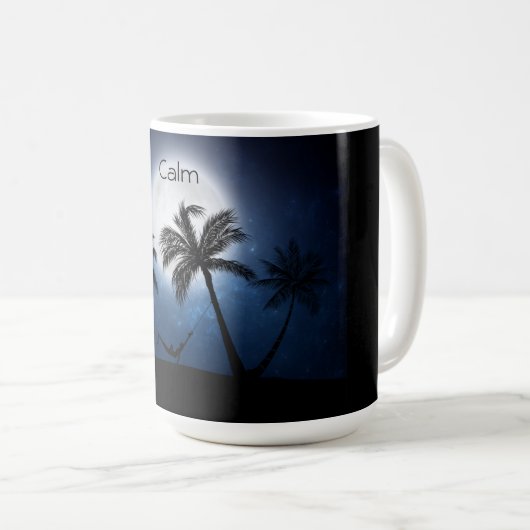 Palmbomen in het moonlicht koffiemok (Voorkant rechts)