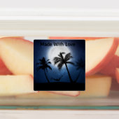 Palmbomen in het moonlicht labels (Aangebracht)