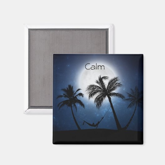 Palmbomen in het moonlicht magneet (Voorkant / Achterkant)
