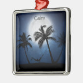 Palmbomen in het moonlicht metalen ornament (Links)