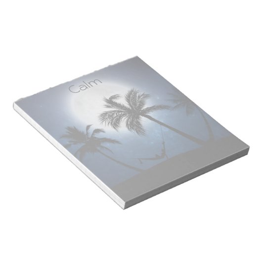 Palmbomen in het moonlicht notitieblok (Schuin)