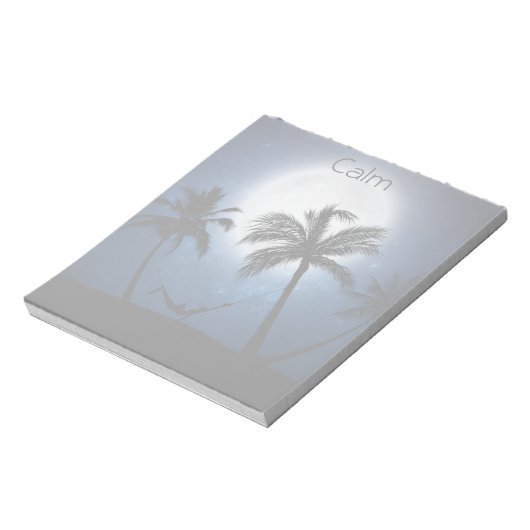 Palmbomen in het moonlicht notitieblok (Linkerzijde)