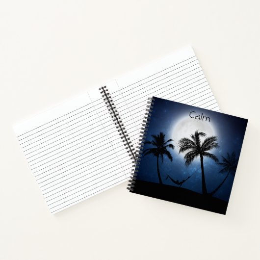 Palmbomen in het moonlicht notitieboek (Binnen)