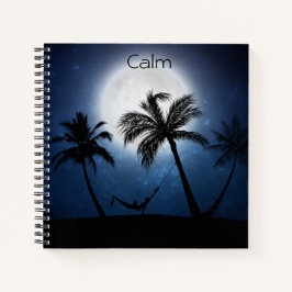 Palmbomen in het moonlicht notitieboek