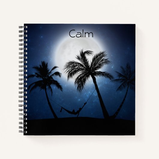 Palmbomen in het moonlicht notitieboek (Voorkant)