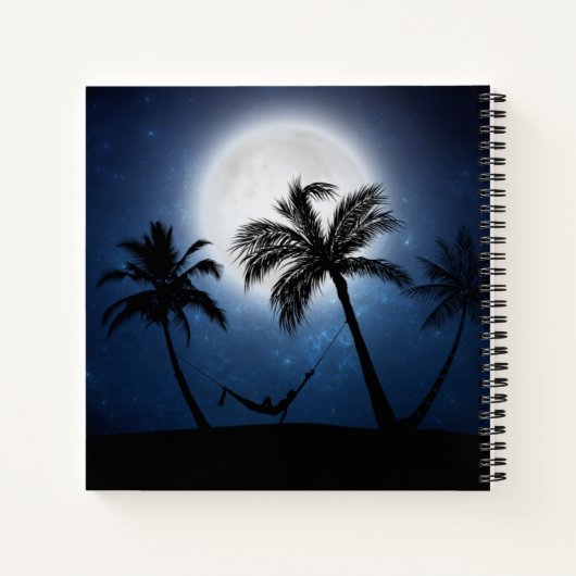 Palmbomen in het moonlicht notitieboek (Achterkant)