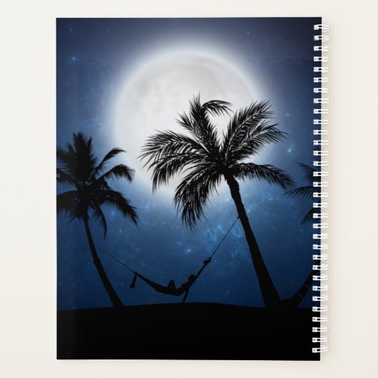 Palmbomen in het moonlicht planner (Achterkant)