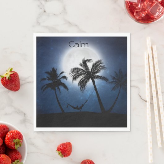 Palmbomen in het moonlicht servet (Insitu)