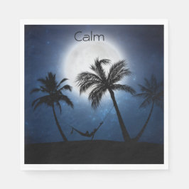 Palmbomen in het moonlicht servet