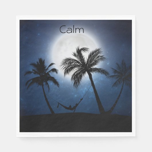 Palmbomen in het moonlicht servet (Voorkant)