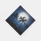 Palmbomen in het moonlicht servet (Hoek)