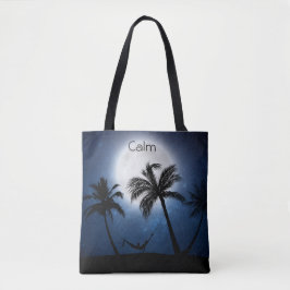 Palmbomen in het moonlicht tote bag