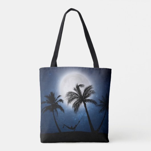 Palmbomen in het moonlicht tote bag (Achterkant)