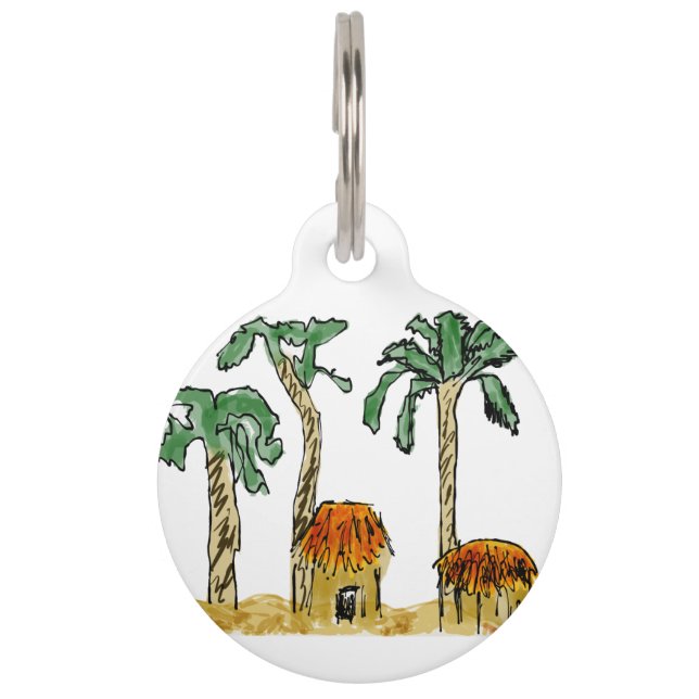 Palmbomen in het paradijs huisdierpenning (Voorkant)