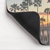 Palmbomen in Oranje Sunset Oceanside Californië Muismat (Hoek)