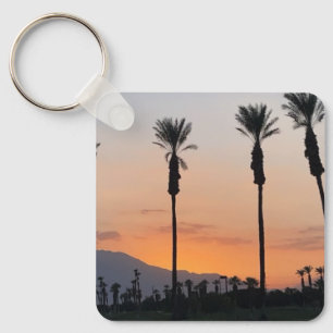 Palmbomen in Oranje Sunset Oceanside Californië Sleutelhanger
