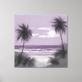 Palmbomen in Paarse AI-kunst Canvas Afdruk (Voorkant)