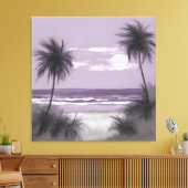 Palmbomen in Paarse AI-kunst Canvas Afdruk (Insitu (Woonkamer))