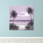 Palmbomen in Paarse AI-kunst Canvas Afdruk (Insitu (Houten vloer))