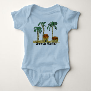 Palmbomen in Paradijsstrand Baby  Romper