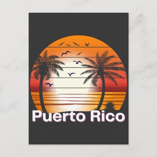  palmbomen in Puerto Rico Summer Beach Briefkaart (Voorkant)