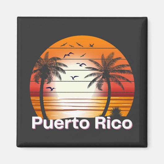 palmbomen in Puerto Rico Summer Beach Magneet (Voorkant)