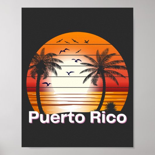 palmbomen in Puerto Rico Summer Beach Poster (Voorkant)