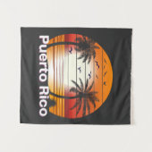  palmbomen in Puerto Rico Summer Beach Wandkleed (Voorkant (horizontaal))