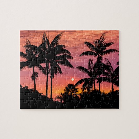 Palmbomen in silhouet, Hawaï Legpuzzel (Horizontaal)