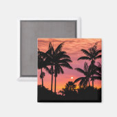 Palmbomen in silhouet, Hawaï Magneet (Voorkant / Achterkant)
