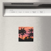Palmbomen in silhouet, Hawaï Magneet (Insitu (Vaatwasser))