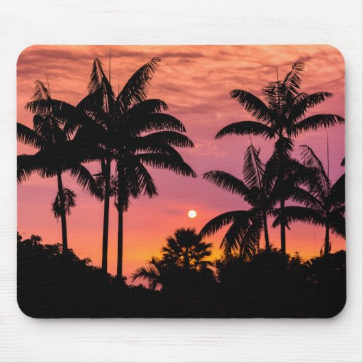 Palmbomen in silhouet, Hawaï Muismat (Voorkant)