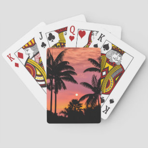 Palmbomen in silhouet, Hawaï Speelkaarten