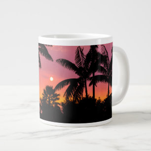 Palmbomen in silhouet, Hawaii Grote Koffiekop