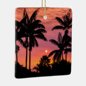 Palmbomen in silhouet, Hawaii Keramisch Ornament (Rechts)